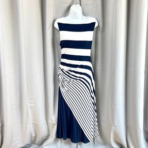Soft Surroundings Navy and White Midi Dress